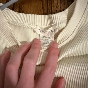 Moa Moa Cream Ribbed Tank Top